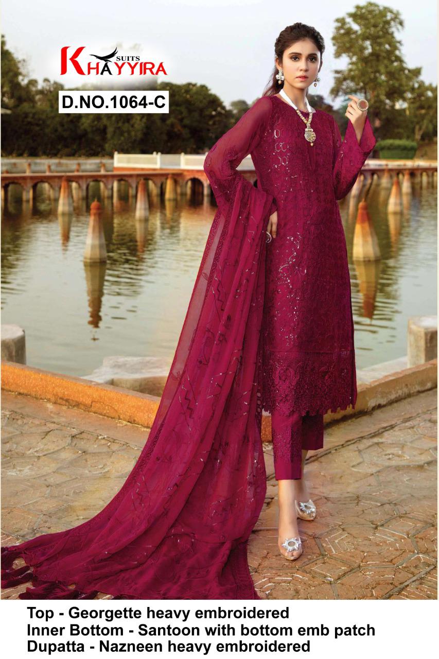 PAKISTANI SUITS D NO 1064C BY KHAYYIRA